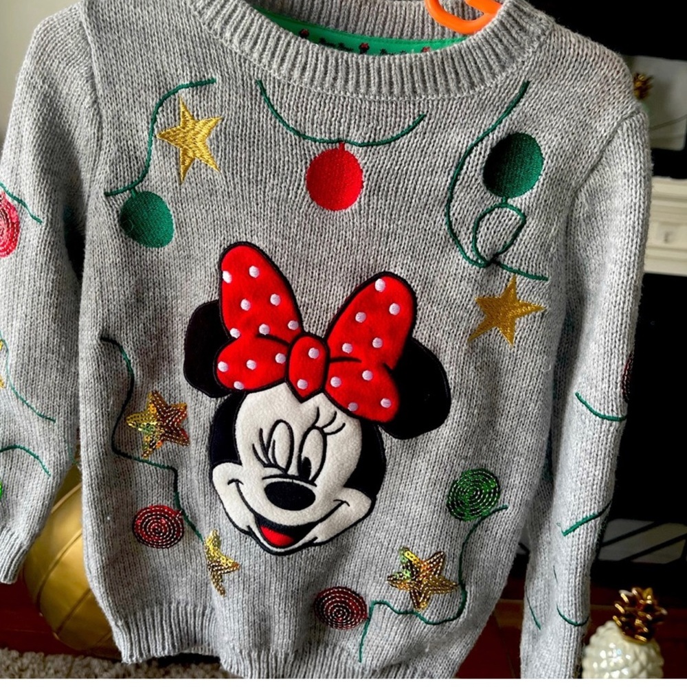 Gray  Multi color Disney Minnie Mouse Sweater